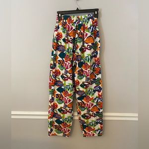 Vintage colorful fish pattern high rise pants. XS/ S